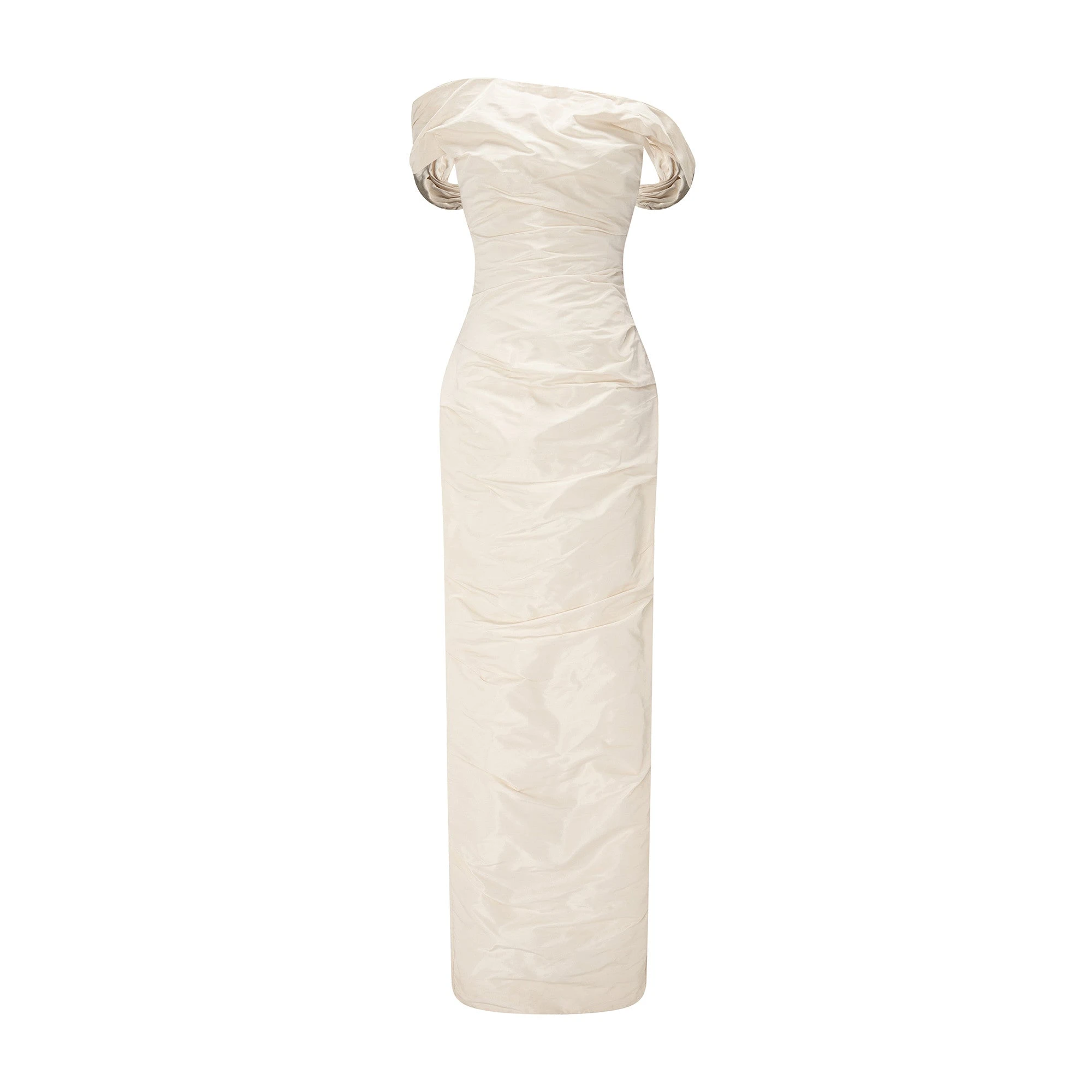 Marmar Halim Off-Shoulder Taffeta Dress With Wire Outline Marmar Halim Off-Shoulder Taffeta Dress With Wire Outline