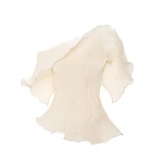 Marmar Halim Off-Shoulder Taffeta Pleated With Wiring Outline Top