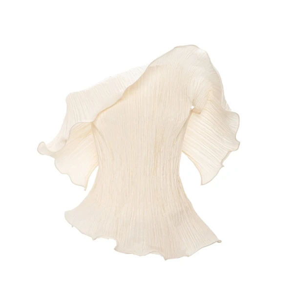 Off-Shoulder Taffeta Pleated With Wiring Outline Top