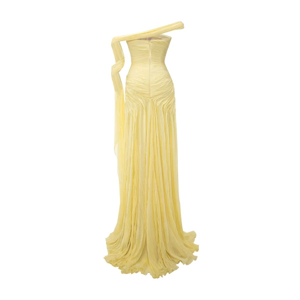 yellow chiffon dress
