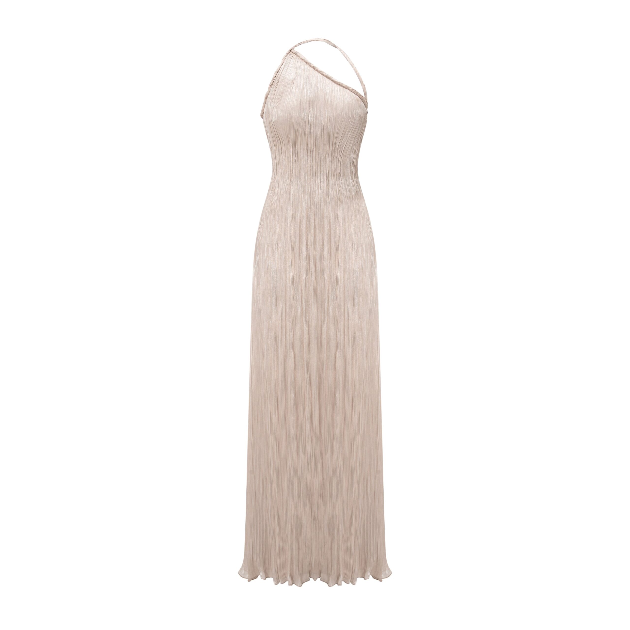 Marmar Halim One-Shoulder Pleated Silk Dress Marmar Halim One-Shoulder Pleated Silk Dress