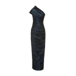 Marmar Halim One-Shoulder Pleated Taffeta Dress