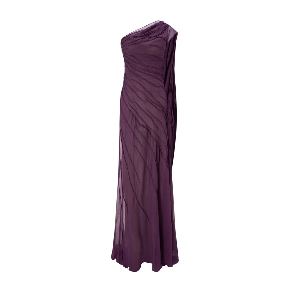 Marmar Halim One-Shoulder Silk Georgette Dress