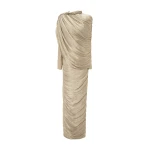 Marmar Halim Pleated Silk Dress With Cape