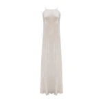 Marmar Halim Pleated Silk Roseya Straight Cut Dress