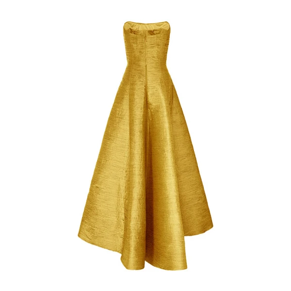 metallic taffeta dress