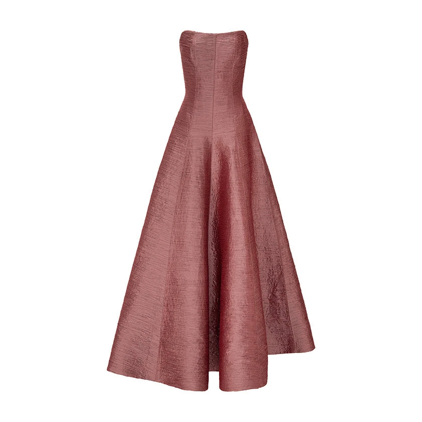Marmar Halim Pleated Strapless Panel Cut Gown Marmar Halim Pleated Strapless Panel Cut Gown
