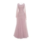 Marmar Halim Pleated Tulle And Sequins Strappless Gown