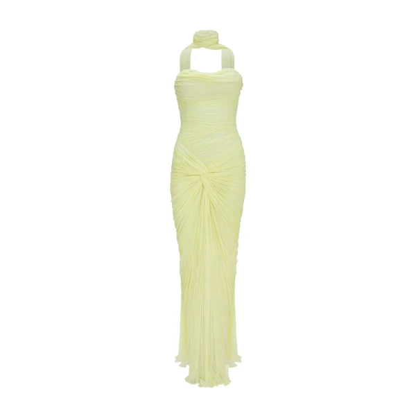 Marmar Halim Ruched-Sash Silk Gown