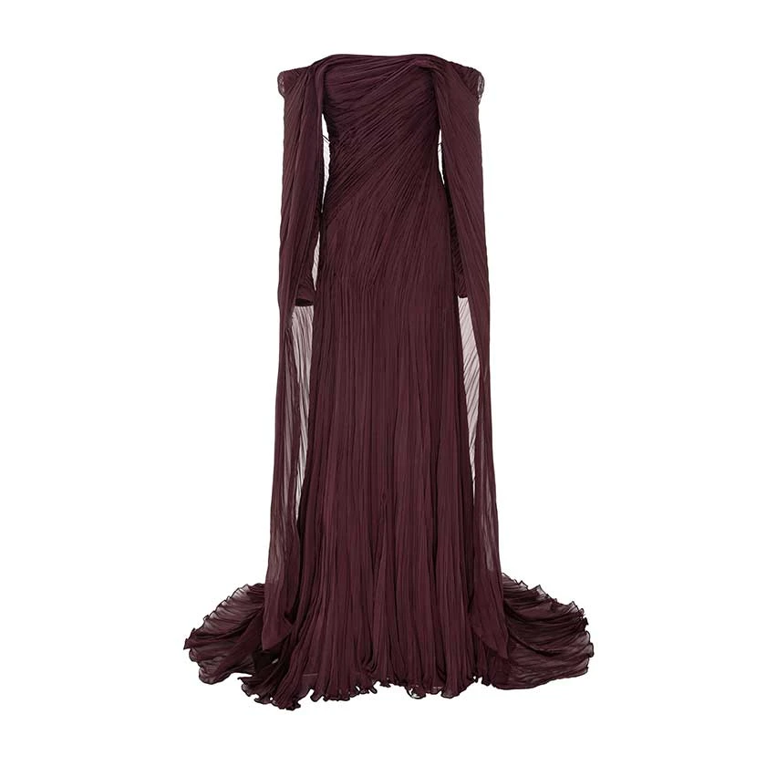 Marmar Halim Ruched Silk Georgette With Long Sleeve Marmar Halim Ruched Silk Georgette With Long Sleeve