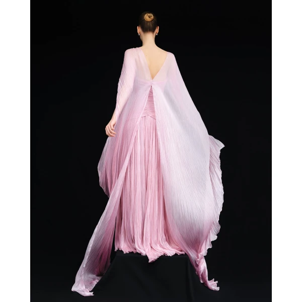 pink chiffon dress