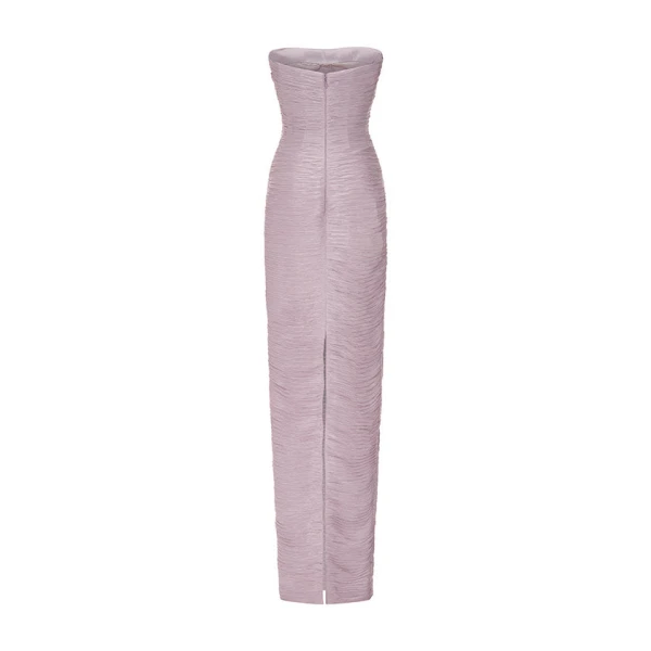 purple silk dress