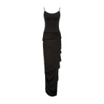 Marmar Halim Satin Dress With Train Detailed