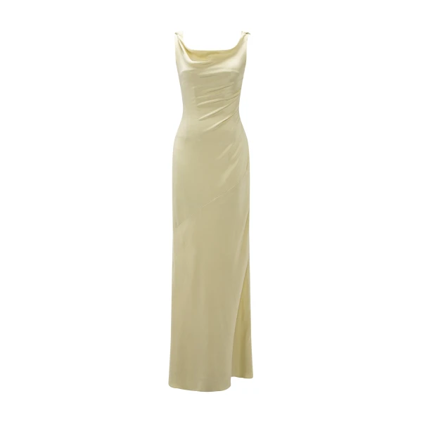 Marmar Halim Silk Crepe Draped Dress