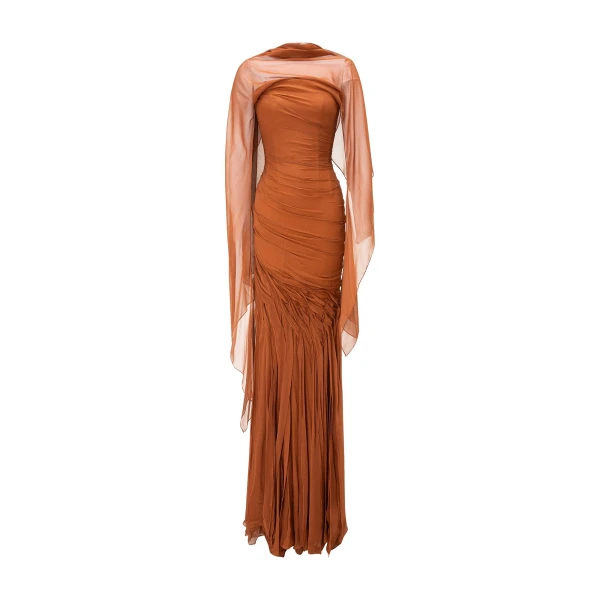 Marmar Halim Silk Georgette Draped Dress