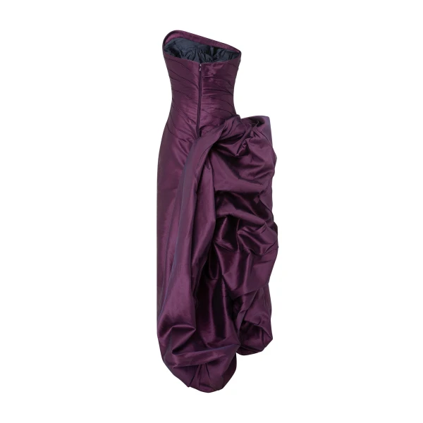 purple silk dress