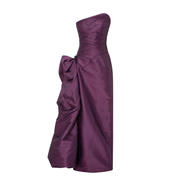 Marmar Halim Strapless Casablanca Dress With Detachable Tail