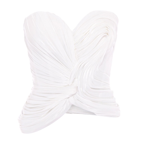 Marmar Halim Strapless Draped Satin-Like Corset