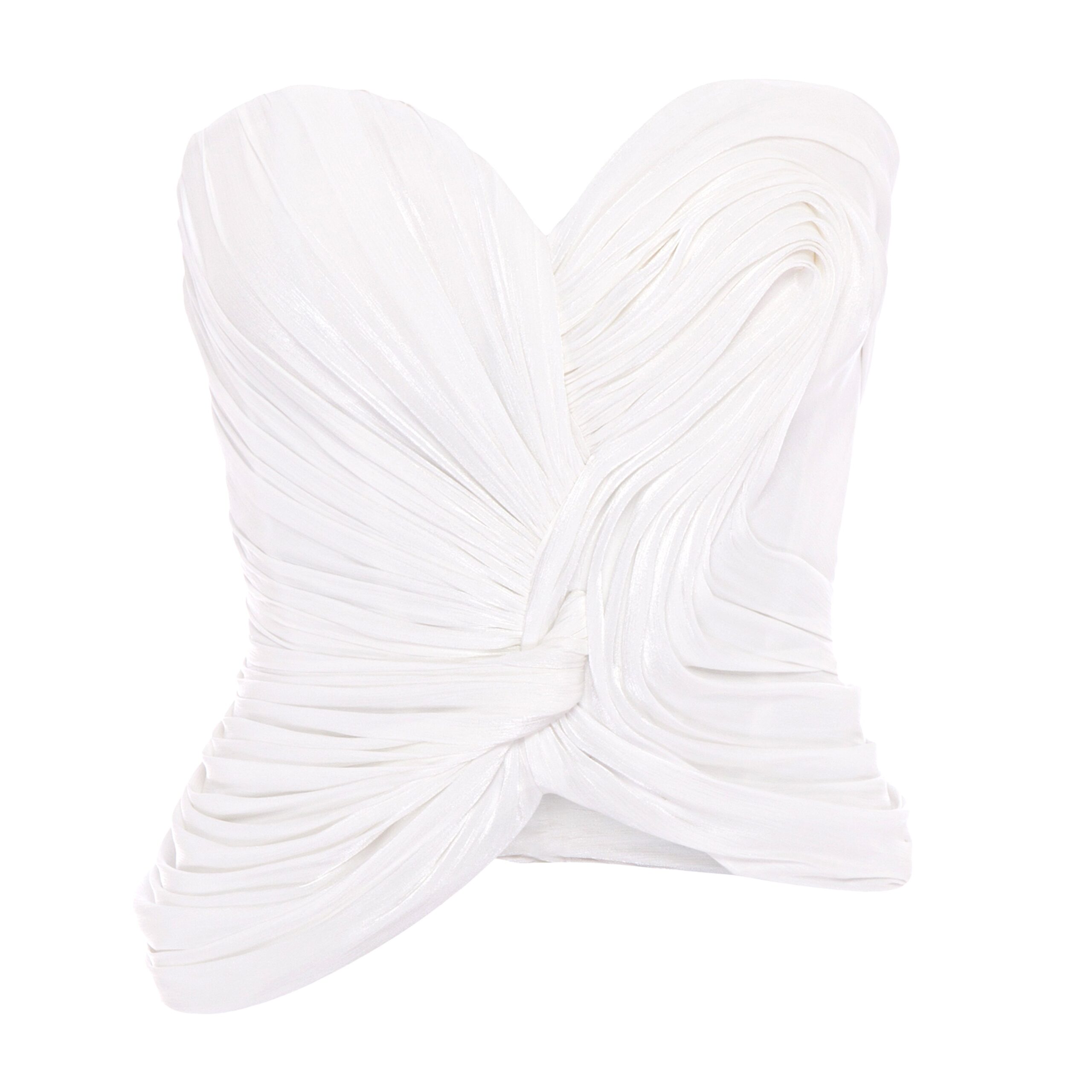 Marmar Halim Strapless Draped Satin-Like Corset Marmar Halim Strapless Draped Satin-Like Corset