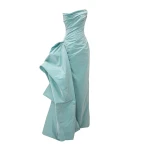 Marmar Halim Strapless Draped Taffeta Dress With Detachable Overskirt