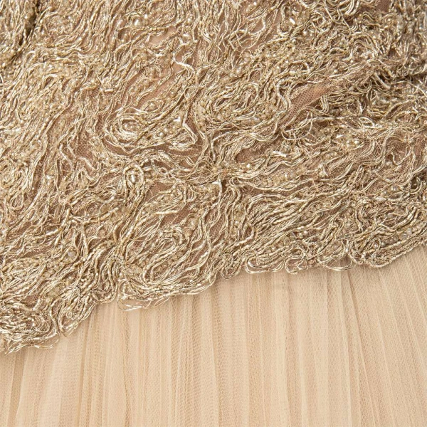 metallic tulle dress