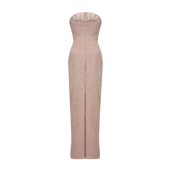 pink embroidered tulle dress