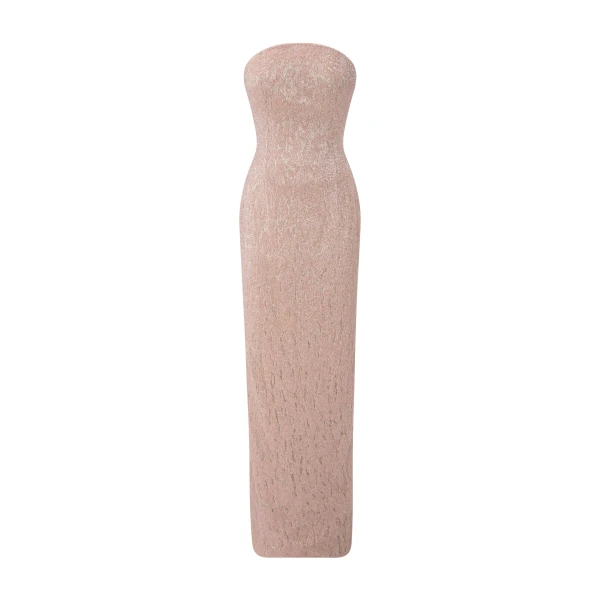 Marmar Halim Strapless Embroidered Dress in Pink
