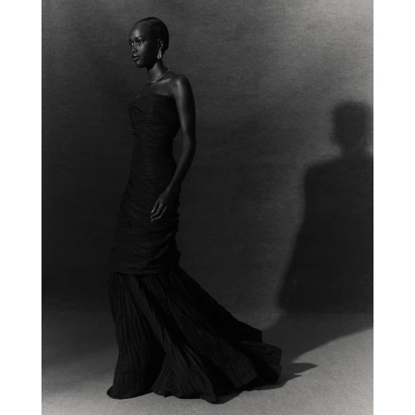black taffeta dress