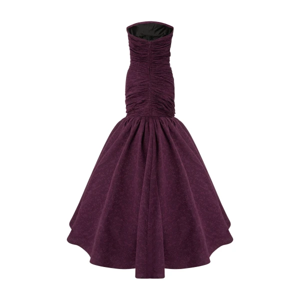 purple jacquard dress