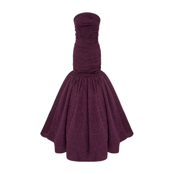 Marmar Halim Strapless Fish-Cut Jacquard Dress