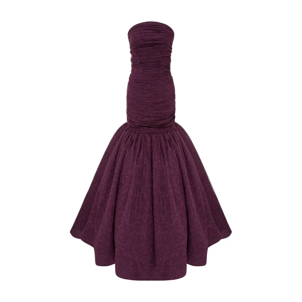 Strapless Fish-Cut Jacquard Dress
