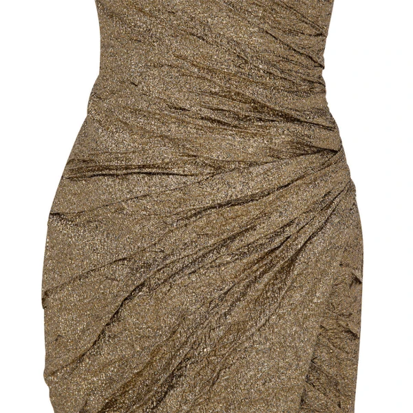 metallic silk dress