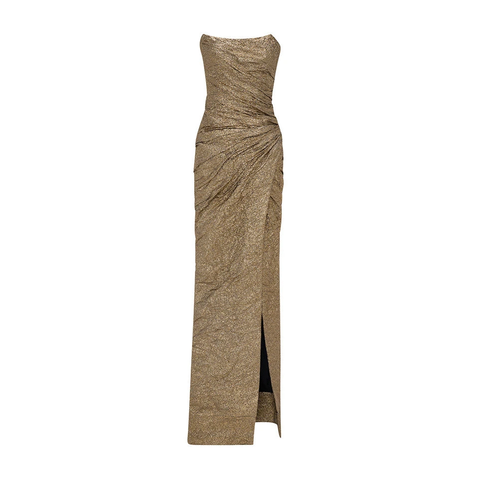 Marmar Halim Strapless Gold Dress Marmar Halim Strapless Gold Dress
