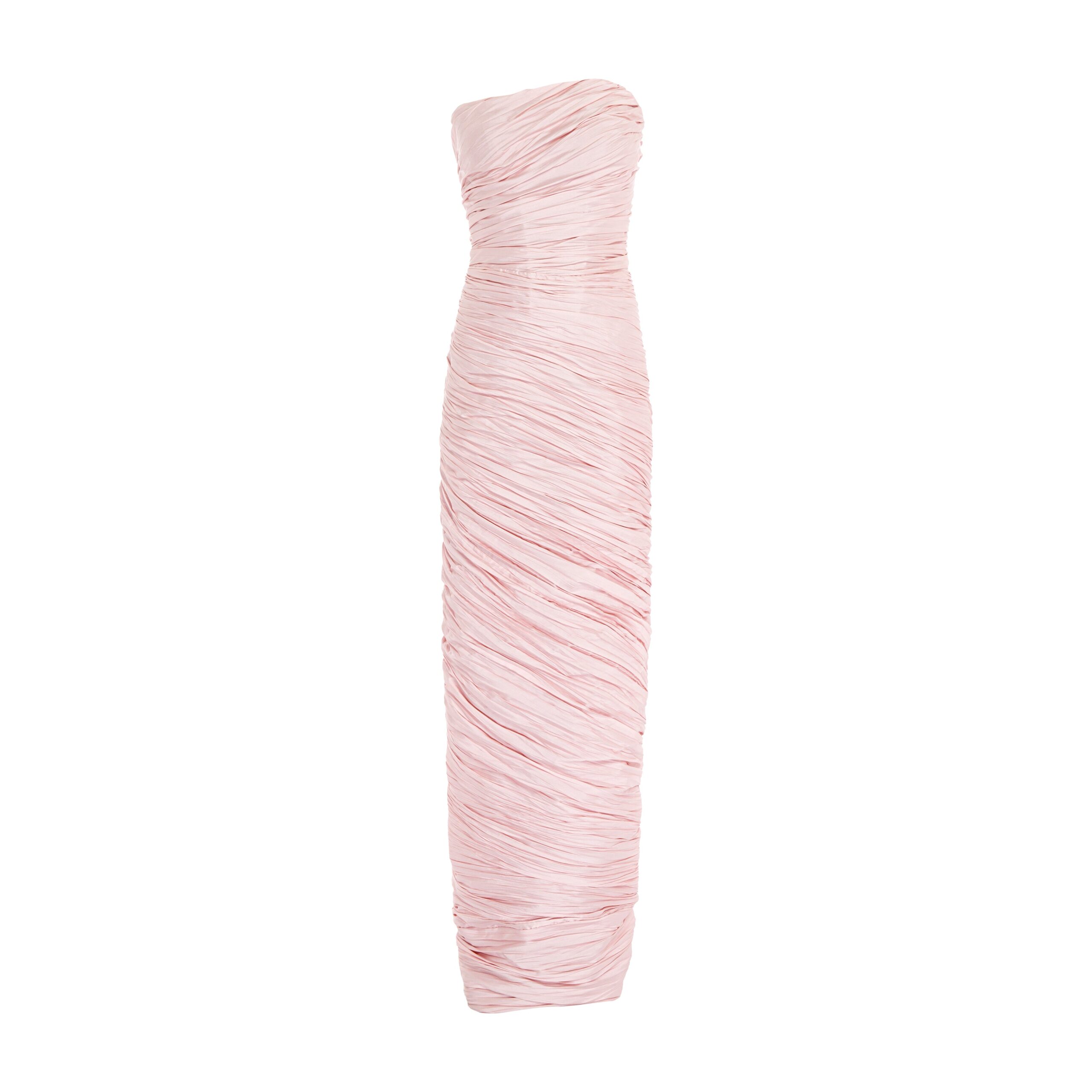 Marmar Halim Strapless Hand Pleated Draped Taffeta Dress Marmar Halim Strapless Hand Pleated Draped Taffeta Dress