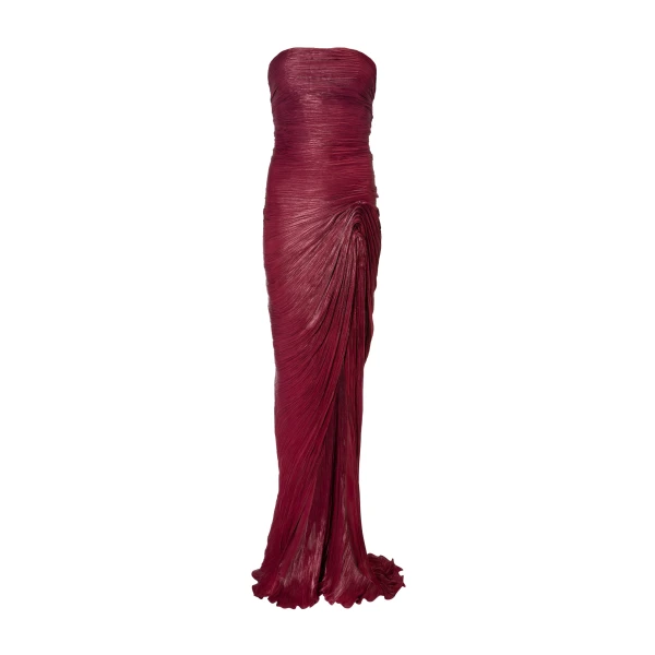 red satin dress