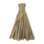 Marmar Halim Strapless Jacquard Lurex Draped Dress