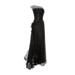 Marmar Halim Strapless Net Lace Dress With Wire Detailing