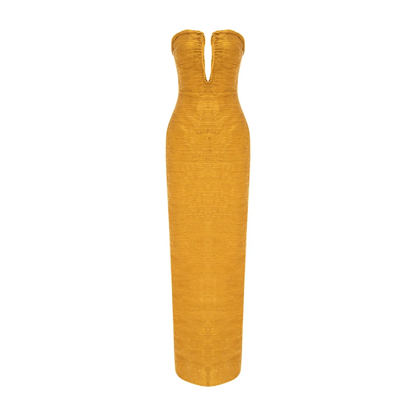 Marmar Halim Strapless Pleated Silk Dress And Detachable Cape Marmar Halim Strapless Pleated Silk Dress And Detachable Cape