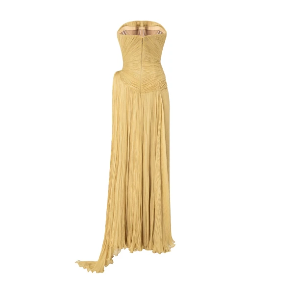 yellow silk georgette dress