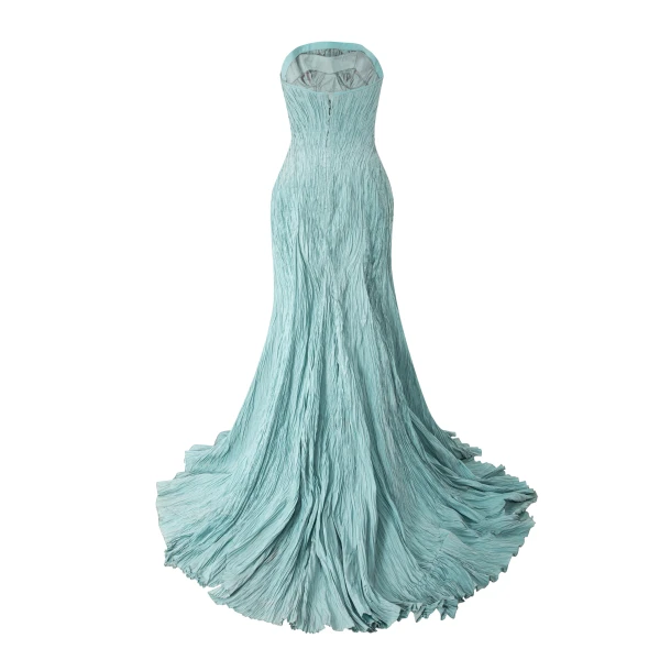 blue taffeta dress