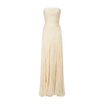 Marmar Halim Strapless Silk Georgette Pleated Dress