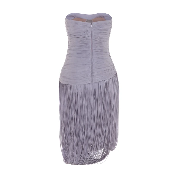 purple silk dress
