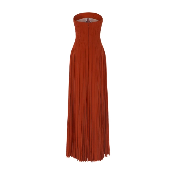 orange crepe dress