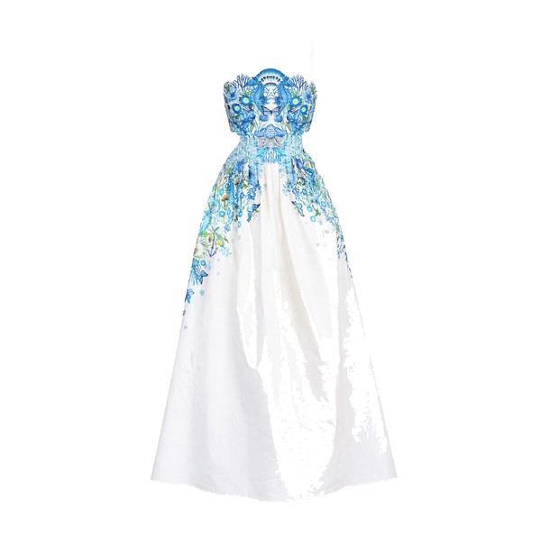 Mary Katrantzou Finley Dress Botanical Blue