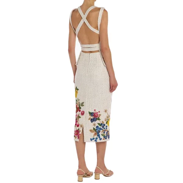 print skirt and Mary Katrantzou SS26