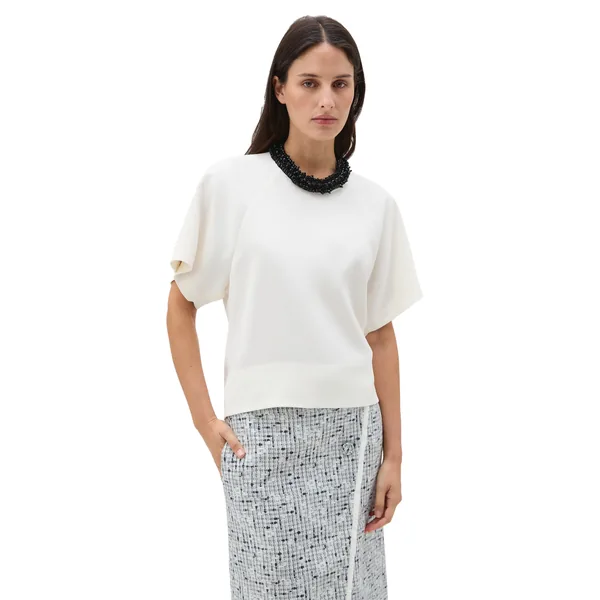 Beaded Collar Top