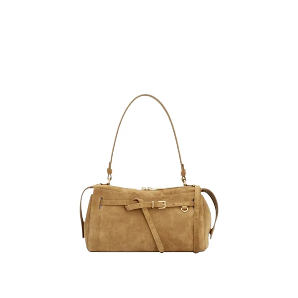 Cleo Suede Shoulder Bag Tobacco