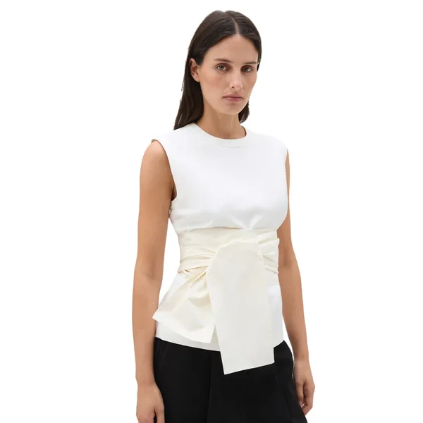 Contrast Tie Detail Shell