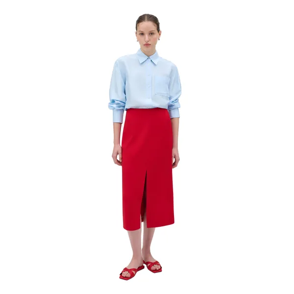 Crepe Split Front Skirt