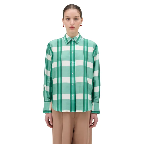Ombre Check Silk Shirt